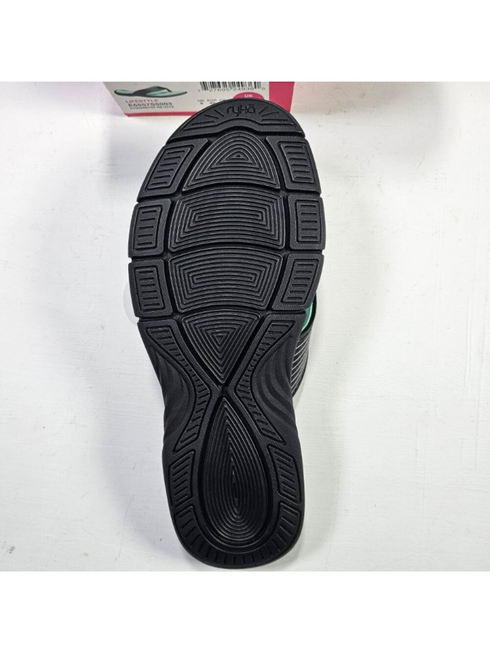 Ryka NWB Refresh Memory Foam Flip-Flop Sandals Women's Size 10M Black Mint Green - Picture 5 of 6